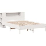 vidaXL Knjižna postelja brez vzmetnice bela 140x200 cm trdna borovina | Shoptok.si