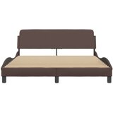 vidaXL Posteljni okvir z vzglavjem rjav 160x200 cm umetno usnje | Shoptok.si