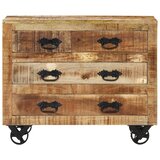  Komoda s 3 ladice 80 x 30 x 65 cm od masivnog grubog drva manga | shoptok.hr