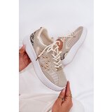 Boto Women's Sports Shoes With Mesh And Studs Beige Ogalda | Shoptok.si