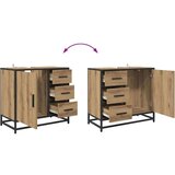 vidaXL Set namještaja za kupaonicu s ladicama 3 pcs hrast artisan | shoptok.hr