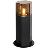 QAZQA Staande buitenlamp zwart met smoke kap zeshoek 30 cm - Denmark Cene