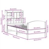 vidaXL Knjižna postelja brez ležišča bela 90x190cm trdna borovina | Shoptok.si