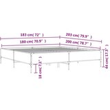 vidaXL Posteljni okvir siva sonoma 180x200 cm inž. les in kovina, (21112073) | Shoptok.si