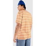 Passenger Retro Recycled Cotton Relaxed T-shirt sunrise orange stripe | Shoptok.si