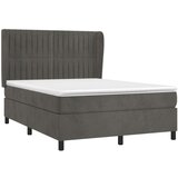  Box spring posteljni z vzmetnico temno siv 140x190 cm žamet, (20900768) | Shoptok.si
