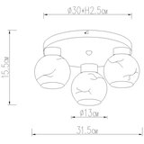 Globo 15999M-3D - Plafonsko svetlo RAGUSA 3xE27/60W/230V prečnik 31,5 cm | Eponuda.com