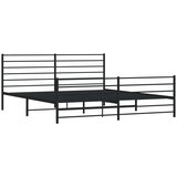  kovinski posteljni okvir z vzglavjem in vznožjem črn 193x203 cm, (20642177) | Shoptok.si