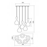  Redo 01-2262 - Luster na sajli LOB 5xE27/42W/230V siva | Eponuda.com
