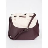 Shelvt Dark brown women's handbag with lamb fur | Shoptok.si