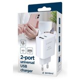 Gembird TA-UC-2AC12-01-BK usb punjač, 2-port usb-a+ usb-c, 2.4 a, black | ePonuda.com