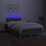  s oprugama i madracem LED smeđesivi 120x190cm od tkanine | shoptok.hr