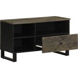  ormarić crni 80x33x46 cm od masivnog drva manga | shoptok.hr