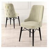 Hanah home Set 4 trpezarijske stolice Pare Krem-Crni | Eponuda.ba