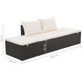 Poli Ležaljka za sunčanje crna 195 x 60 cm poliratan | shoptok.hr