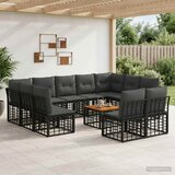  Set vanjskih sofa 12 kom. Crna i tamno siva Poliester | shoptok.hr