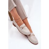 S. BARSKI Leather Women's Moccasins With Decoration On Flat Heel Beige S.Barski | ePonuda.com