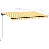 Tenda na ručno uvlačenje s LED svjetlima 450x300 cm žuto-bijela | Eponuda.com