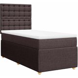  Krevet s oprugama i madracem tamnosmeđi 100 x 200 cm od tkanine | shoptok.hr