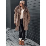 DStreet Women's winter jacket MORISIO long quilted with hood dark beige Cijene