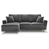 Cosmopolitan Design Svijetlo siva baršunasti sklopiva/s prostorom za odlaganje kutna garnitura (s lijevim kutom/s ležaljkom) Kyoto – | shoptok.hr