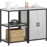vidaXL Kuhinjski set za pohranu 2 pcs Srebrna 120 x 50 x 92 cm | shoptok.hr