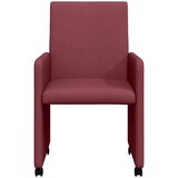vidaXL jedilni stoli s kolesi 2 pcs vinsko rdeča 57 x 66 x 94 cm blago | Shoptok.si