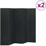  Sobne pregrade s 5 panela 2 kom crne 200 x 180 cm čelične Cene