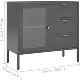  Komoda antracit 75 x 35 x 70 cm od čelika i kaljenog stakla | shoptok.hr