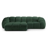 Micadoni Home zelena žametna kotna sedežna garnitura diana | Shoptok.si