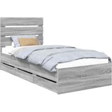  Krevetna konstrukcija Siva Sonoma 90 x 190 cm Inženjersko Drvo | shoptok.hr