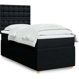 vidaXL Box spring postelja z vzmetnico črna 90x200 cm blago | Shoptok.si