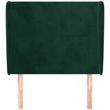 Uzglavlje s ušima tamnozeleno 103x23x118/128 cm baršunasto | shoptok.hr