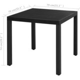  3-dijelni vrtni blagovaonski set od PVC ratana crni Crna Dužina stola 79 cm | Shoptok.si