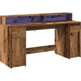  Radni stol s LED svjetlima boja starog drva 160x55x91 cm drveni | Eponuda.com