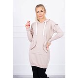 Kesi Dress with decorative ruffles and beige hood Cene