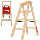 KADAX Lesena slikarska lestev, 4 stopnice, zložljiva lestev, dvostranska, (5000346727) | Shoptok.si