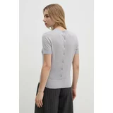 Calvin Klein Volnen pulover ženski, siva barva, K20K207201