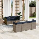 vidaXL 8-dijelni set vrtnih sofa od poliratana s jastucima sivi | shoptok.hr