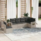  6-dijelni set vrtnih sofa od poliratana s jastucima svjetlosivi | shoptok.hr