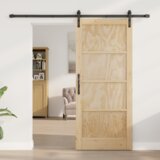 vidaXL Klizna vrata s hardverom 86 x 198.5 cm od čvrstog drva borovine | shoptok.hr
