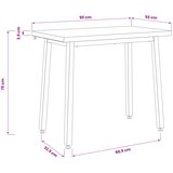  90 x 55 x 75 cm Čvrsto drvo akacije Tamno smeđa i crna | shoptok.hr