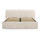 Micadoni Bež tapecirani bračni krevet s prostorom za odlaganje s podnicom 200x200 cm Elizabeth – | shoptok.hr