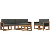 vidaXL Zunanja garnitura za sedenje 6 pcs Naravna in antracitna, (5000281746) | Shoptok.si