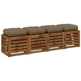  Jastučići za sjedalo od 4 dijela VIANEN 4 kom. 100% poliester - Sivosmeđa 40 x 40 x 12 cm 4 | shoptok.hr