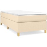  Box spring postelja z vzmetnico krem 80x200 cm blago, (20724682) | Shoptok.si