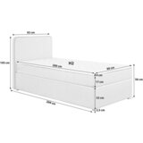 P & B POSTELJA Z VZMETNICO 90 cm x 200 cm , tekstil bež | Shoptok.si
