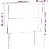  Vzglavje z ušesi modro 93x23x118/128 cm blago, (20934034) | Shoptok.si