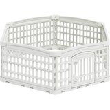 vidaXL Ograda za Pse s 6 Panoa 122 x 106 5 x 40 cm Plastika Bijela - bez krova i osnovice 122 x 106 5 x 40 cm Cijene