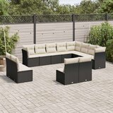  12-dijelni set vrtnih sofa od poliratana s jastucima crni Cijene